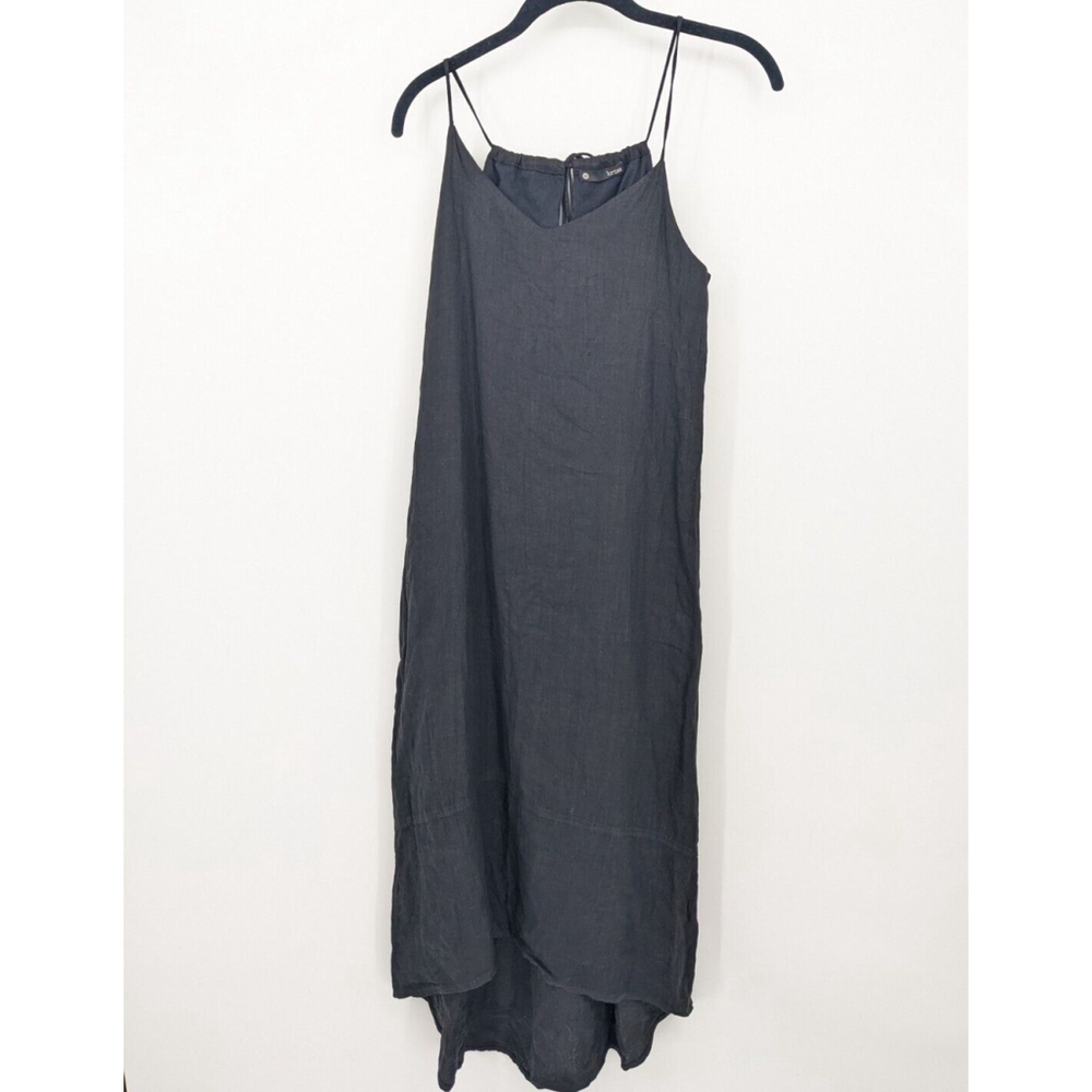 Krisa Dress Womens XS Black Sleeveless Maxi‎ Hi Lo Halter Racerback Lightweight
